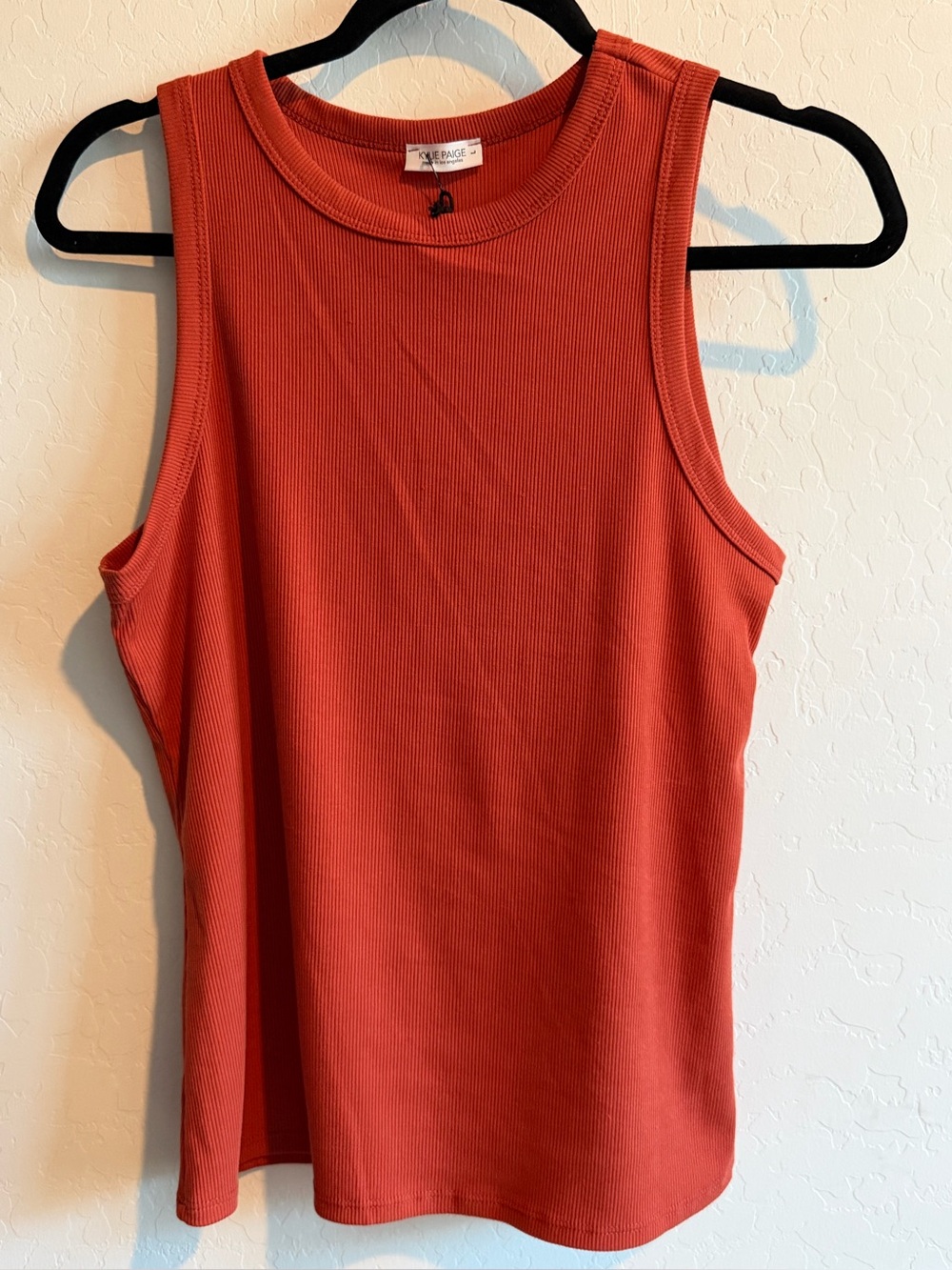 NWT Ribbed Tank Top in Rust orange